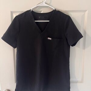 Figs Men's Black V-Neck Short Sleeve Tee